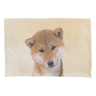 Shiba Inu (Rot) Malerei - Original Hunde Kunst Kissenbezug