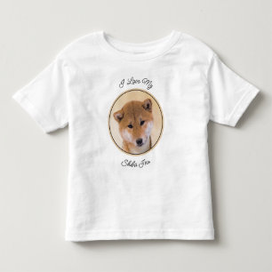 Shiba Inu (Rot) Malerei - Original Hunde Kunst Kleinkind T-shirt