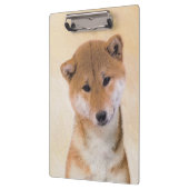 Shiba Inu (Rot) Malerei - Original Hunde Kunst Klemmbrett (Links)