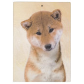 Shiba Inu (Rot) Malerei - Original Hunde Kunst Klemmbrett (Rückseite)