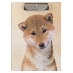 Shiba Inu (Rot) Malerei - Original Hunde Kunst Klemmbrett