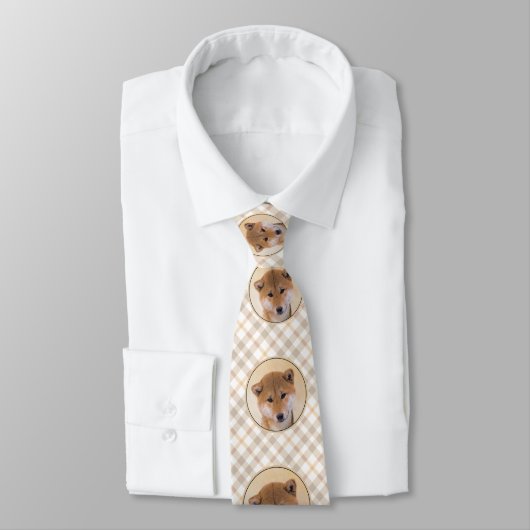 Shiba Inu (Rot) Malerei - Original Hunde Kunst Krawatte (Gebunden)