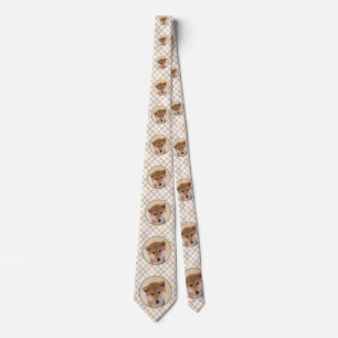 Shiba Inu (Rot) Malerei - Original Hunde Kunst Krawatte