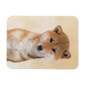 Shiba Inu (Rot) Malerei - Original Hunde Kunst Magnet (Horizontal)