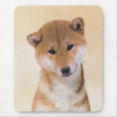 Shiba Inu (Rot) Malerei - Original Hunde Kunst Mousepad (Vorne)