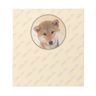 Shiba Inu (Rot) Malerei - Original Hunde Kunst Notizblock