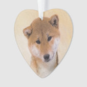 Shiba Inu (Rot) Malerei - Original Hunde Kunst Ornament (Vorderseite)