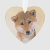 Shiba Inu (Rot) Malerei - Original Hunde Kunst Ornament (Rückseite)