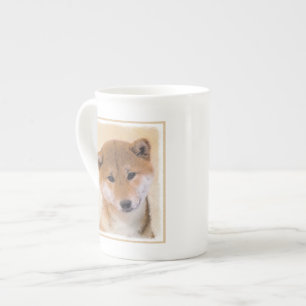 Shiba Inu (Rot) Malerei - Original Hunde Kunst Porzellantasse