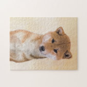 Shiba Inu (Rot) Malerei - Original Hunde Kunst Puzzle (Horizontal)