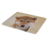 Shiba Inu (Rot) Malerei - Original Hunde Kunst Schneidebrett (Ecke)