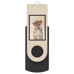 Shiba Inu (Rot) Malerei - Original Hunde Kunst USB Stick