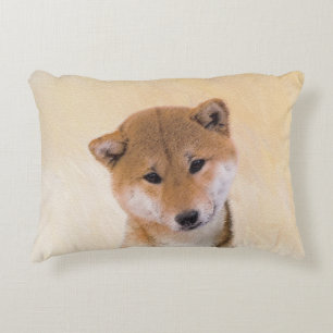 Shiba Inu (Rot) Malerei - Original Hunde Kunst Zierkissen