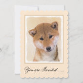 Shiba Inu (Rot) Malerei - Original Hundekunst Einladung (Vorderseite)