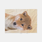 Shiba Inu (Rot) Malerei - Original Hundekunst Fleecedecke (Vorderseite (Horizontal))