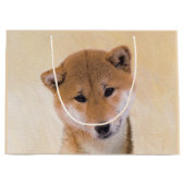 Shiba Inu (Rot) Malerei - Original Hundekunst Große Geschenktüte (Vorderseite)