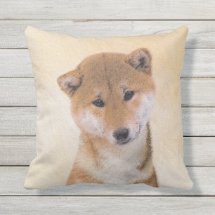 Shiba Inu (Rot) Malerei - Original Hundekunst Kissen