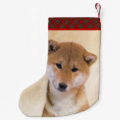 Shiba Inu (Rot) Malerei - Original Hundekunst Kleiner Weihnachtsstrumpf (Rückseite)