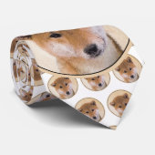 Shiba Inu (Rot) Malerei - Original Hundekunst Krawatte (Gerollt)