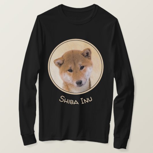 Shiba Inu (Rot) Malerei - Original Hundekunst T-Shirt (Design vorne)