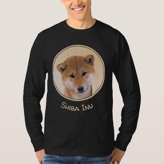 Shiba Inu (Rot) Malerei - Original Hundekunst T-Shirt (Vorderseite)