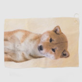 Shiba Inu (rote) Malerei - ursprüngliche Golfhandtuch (Horizontal)