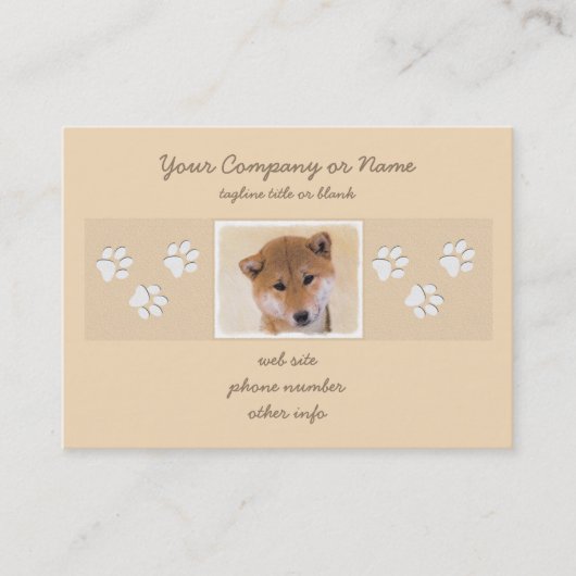 Shiba Inu (rote) Malerei - ursprüngliche Visitenkarte (Vorderseite)