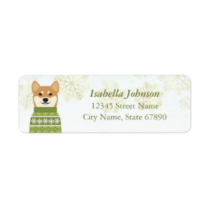 Shiba Inu Rücksendeadressen-Aufklebers