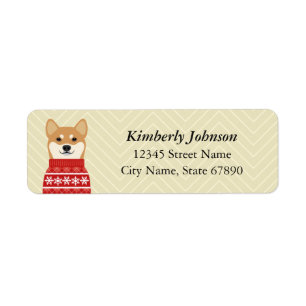 Shiba Inu Rücksendeadressen-Aufklebers