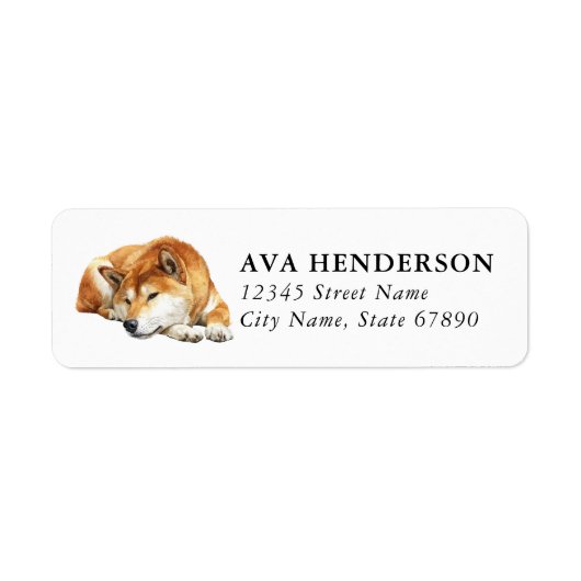 Shiba Inu Rücksendeadressetiketten (Vorne)