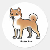 Shiba inu runder aufkleber (Vorderseite)