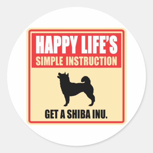 Shiba Inu Runder Aufkleber (Vorderseite)
