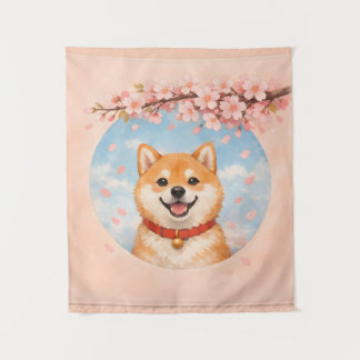 Shiba Inu & Sakura Wandteppiche