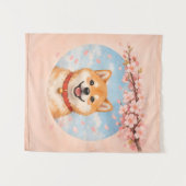 Shiba Inu & Sakura Wandteppiche (Vorderseite (Horizontal))