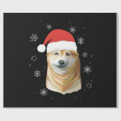 Shiba Inu Santa Christmas Kids Boys Girls Gift Geschenkpapier (Flach)