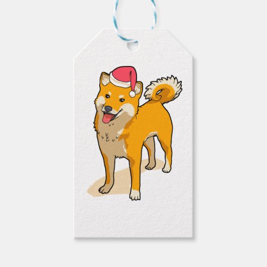 Shiba Inu Santa Claus Dog Weihnachten Geschenkanhänger (Vorderseite)