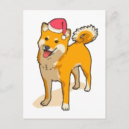 Shiba Inu Santa Claus Dog Weihnachten Postkarte