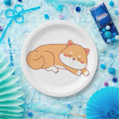 shiba inu schlafender Cartoon Pappteller (Party)