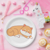 shiba inu schlafender Cartoon Pappteller (Party)