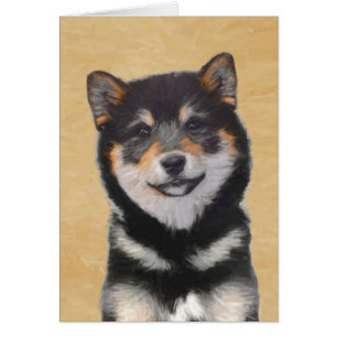 Shiba Inu (Schwarz und Tan) Malerei - Hundekunst