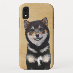 Shiba Inu (Schwarz und Tan) Malerei - Hundekunst Case-Mate iPhone Hülle