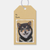 Shiba Inu (Schwarz und Tan) Malerei - Hundekunst Geschenkanhänger (Vorderseite)