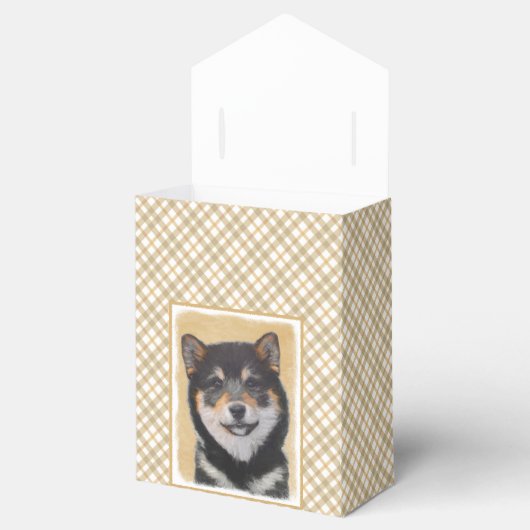 Shiba Inu (Schwarz und Tan) Malerei - Hundekunst Geschenkschachtel (Geöffnet)
