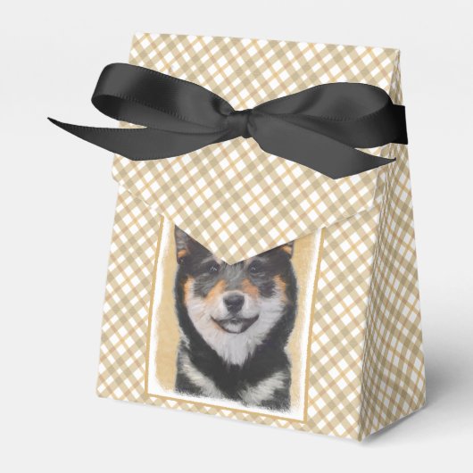 Shiba Inu (Schwarz und Tan) Malerei - Hundekunst Geschenkschachtel (Vorderseite)