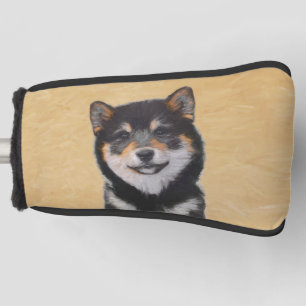 Shiba Inu (Schwarz und Tan) Malerei - Hundekunst Golf Headcover