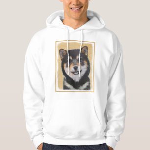 Shiba Inu (Schwarz und Tan) Malerei - Hundekunst Hoodie