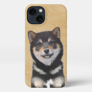 Shiba Inu (Schwarz und Tan) Malerei - Hundekunst iPhone 13 Hülle