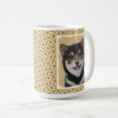 Shiba Inu (Schwarz und Tan) Malerei - Hundekunst Kaffeetasse (VorderseiteRechts)