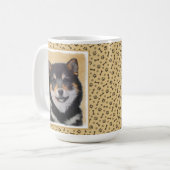 Shiba Inu (Schwarz und Tan) Malerei - Hundekunst Kaffeetasse (Vorderseite Links)