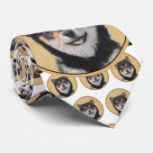 Shiba Inu (Schwarz und Tan) Malerei - Hundekunst Krawatte (Gerollt)